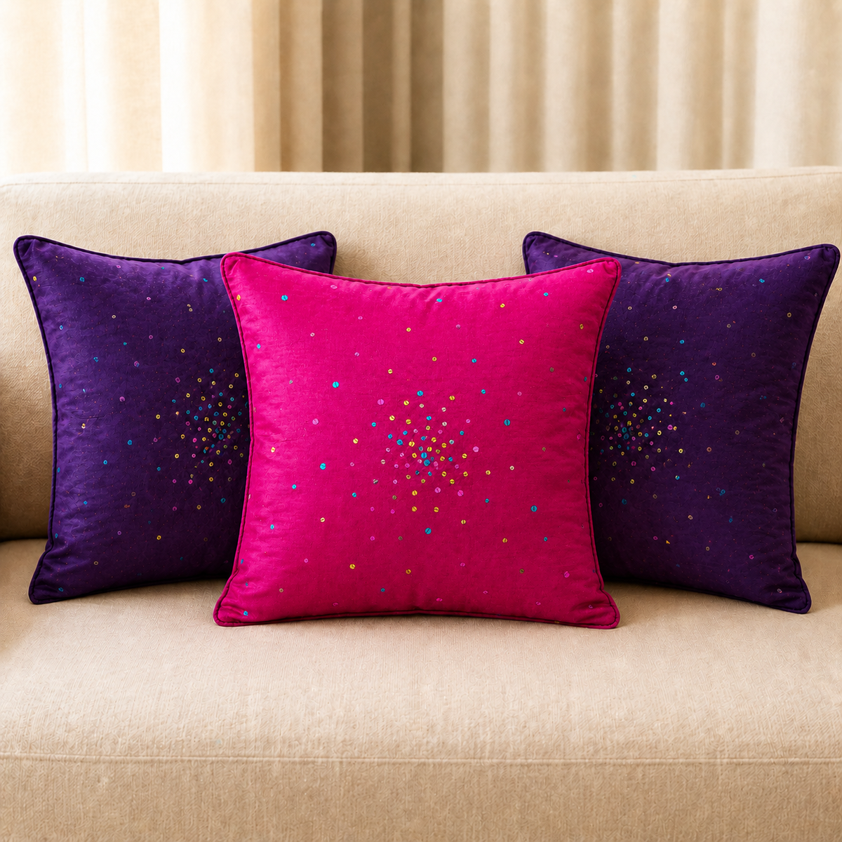 Sitaara Cushion Cover – Amethyst Purple
