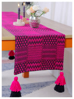 Fuchsia and Black Patterned Table Runner