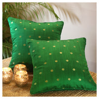 Diya Celebration Cushion - Green
