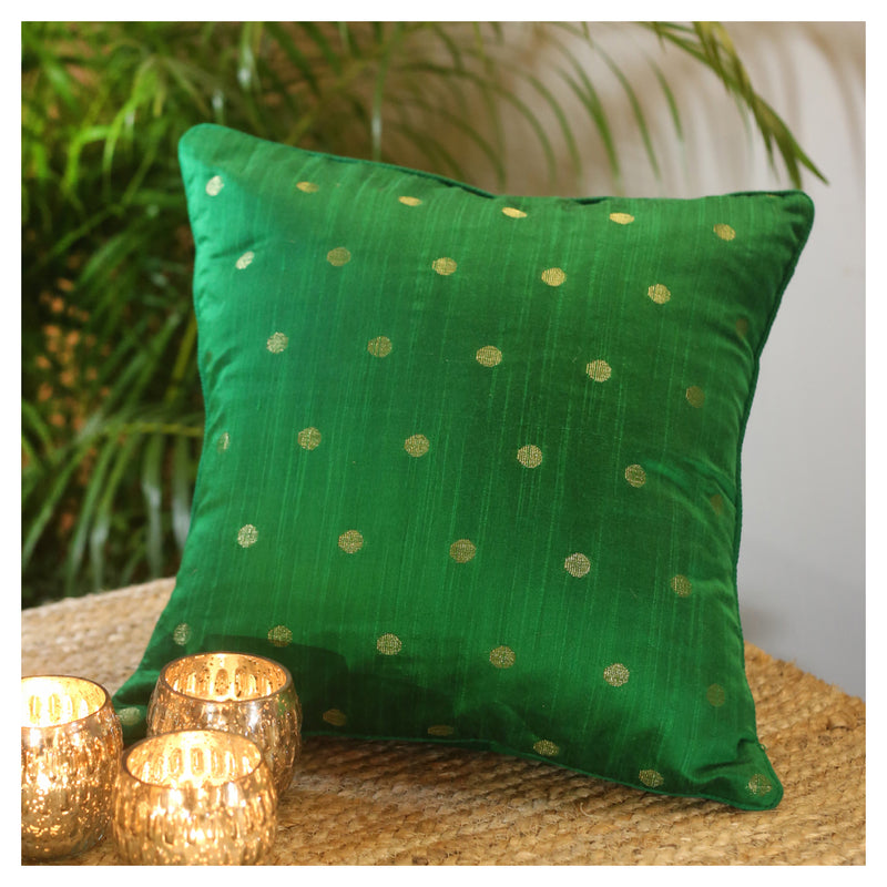 Diya Celebration Cushion - Green