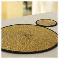 Spelt Shimmer Round Table Mats - Black