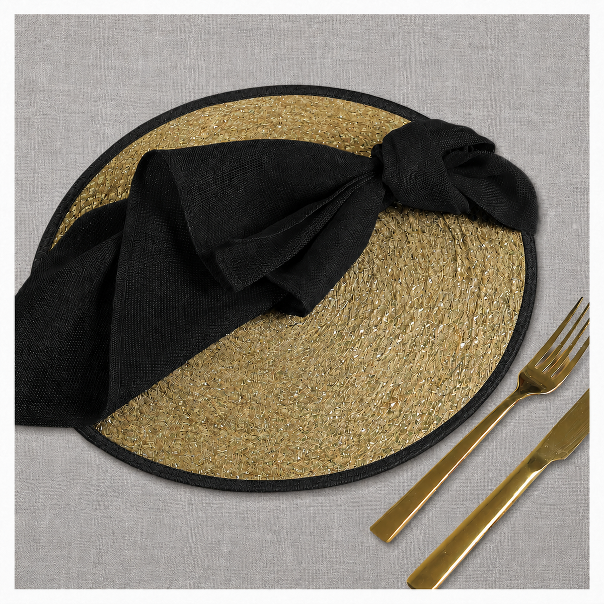 Spelt Shimmer Round Table Mats - Black