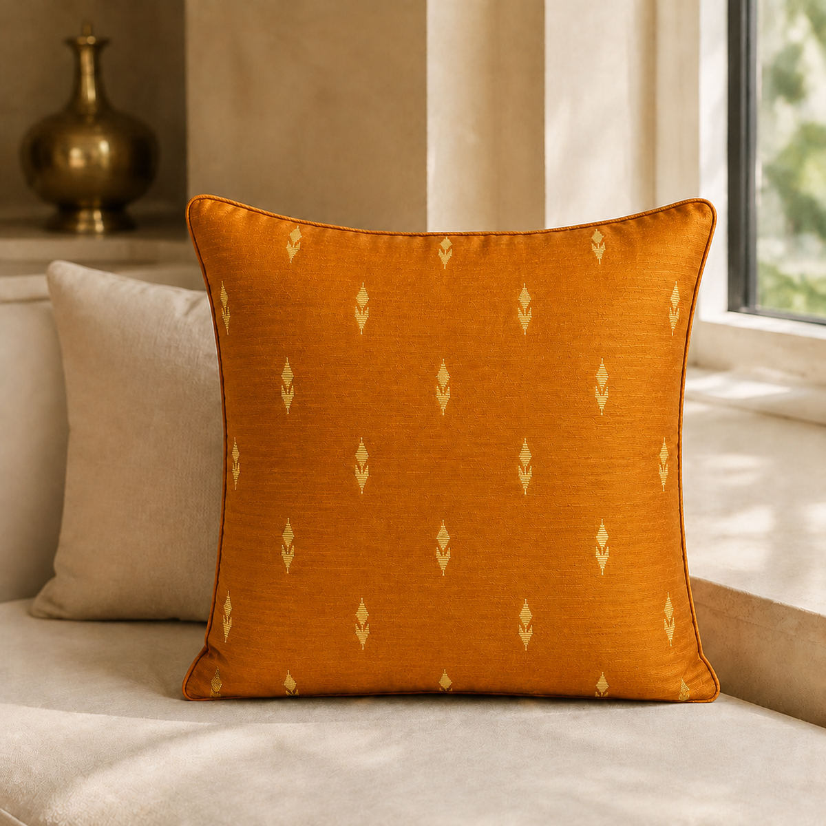Noor Festive Cushion Cover – Golden Mustard