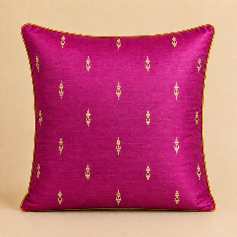 Noor Festive Cushion Cover – Rani Pink