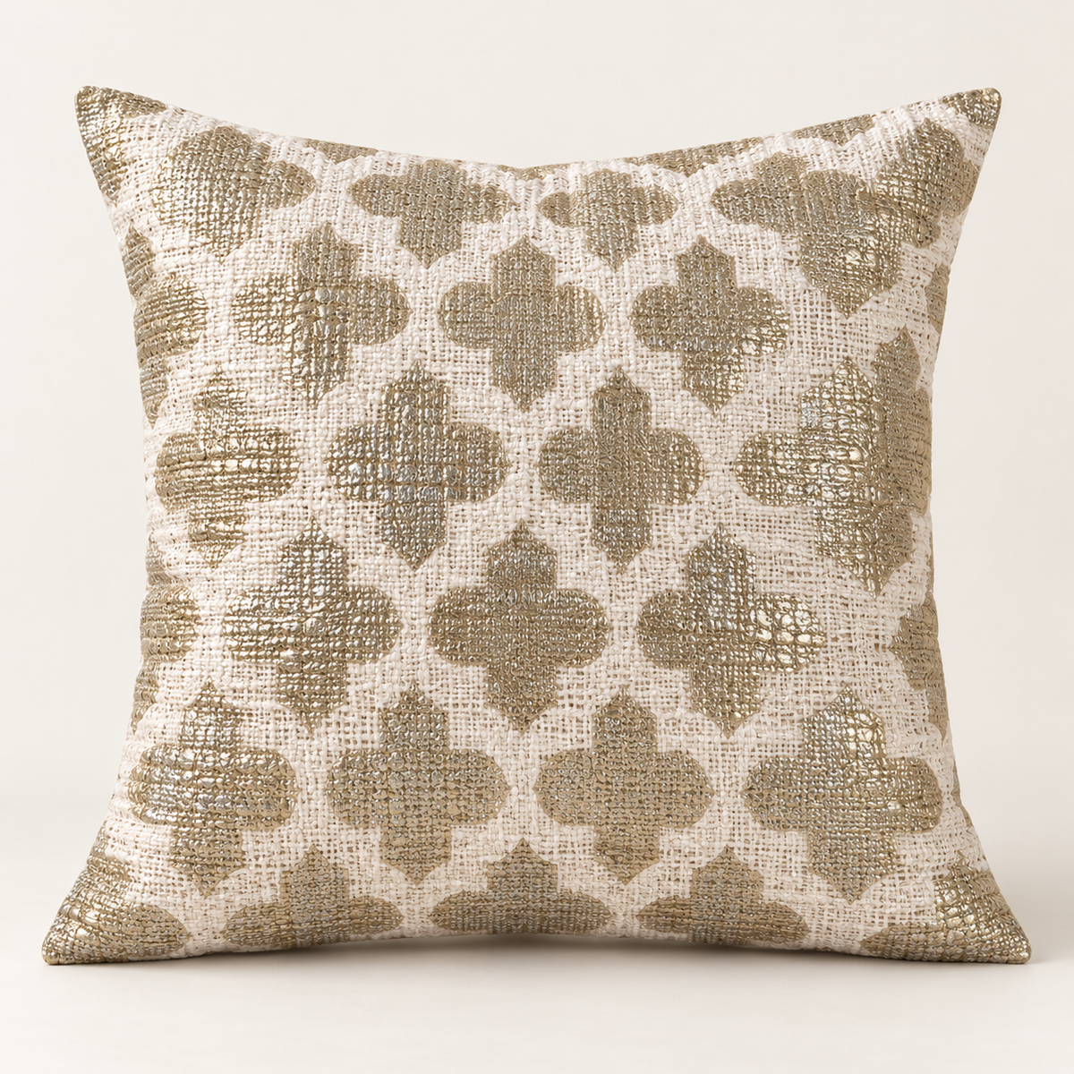 Ivory & Gold Cushion Covers – Set of 2