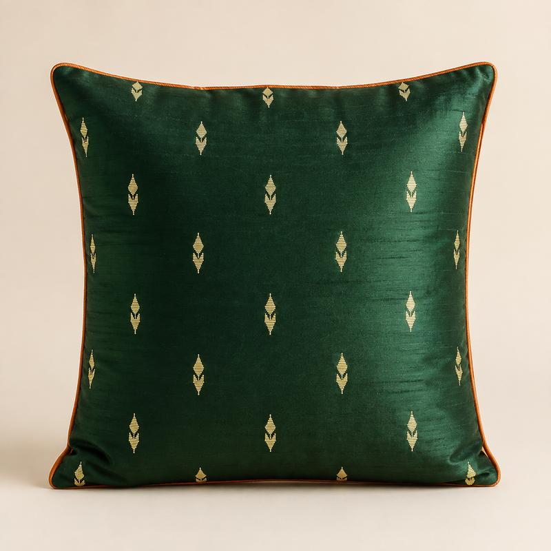 Noor Festive Cushion Cover – Emerald Green