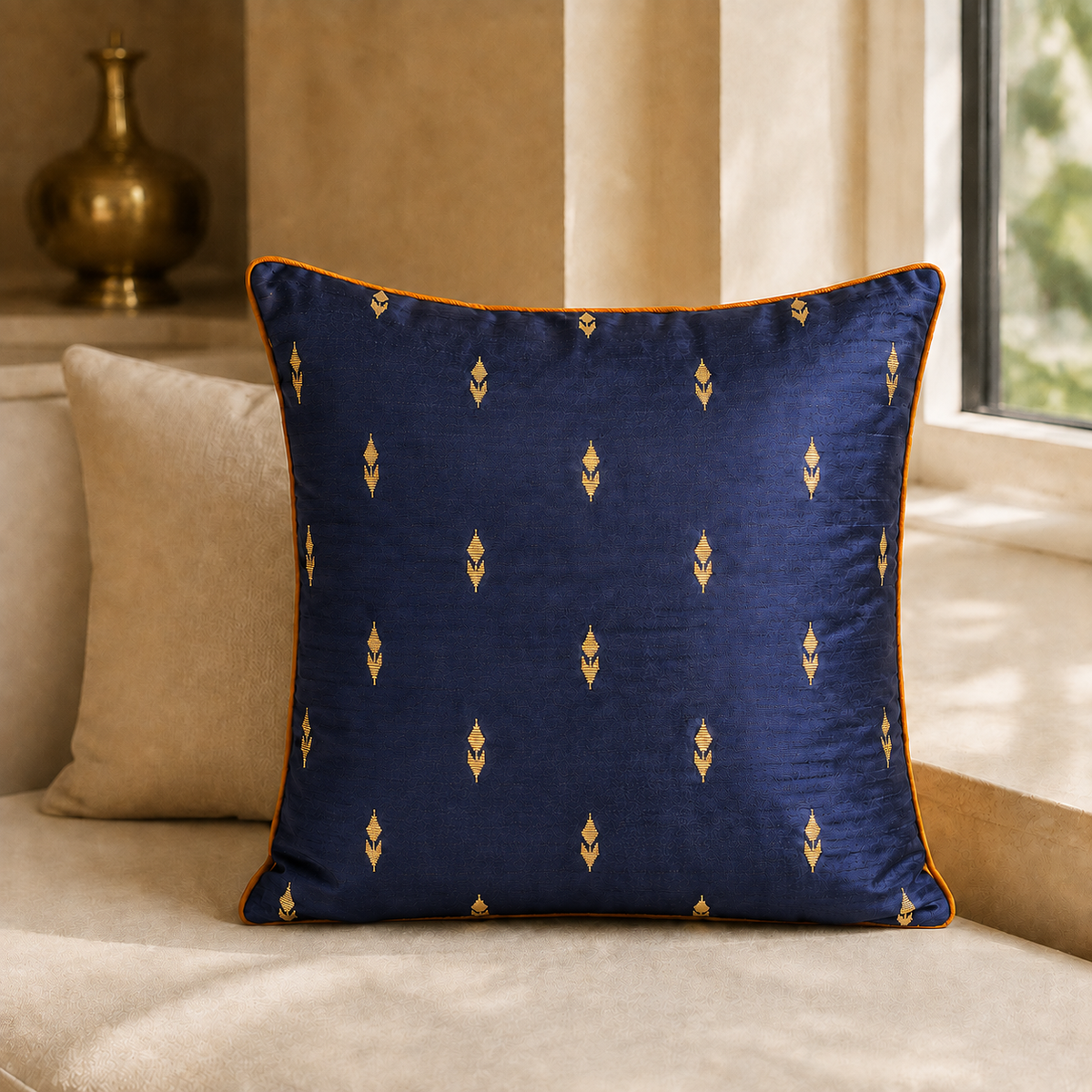 Noor Festive Cushion Cover – Navy Blue