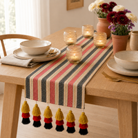 Tasseled Table Runner - Red Mustard