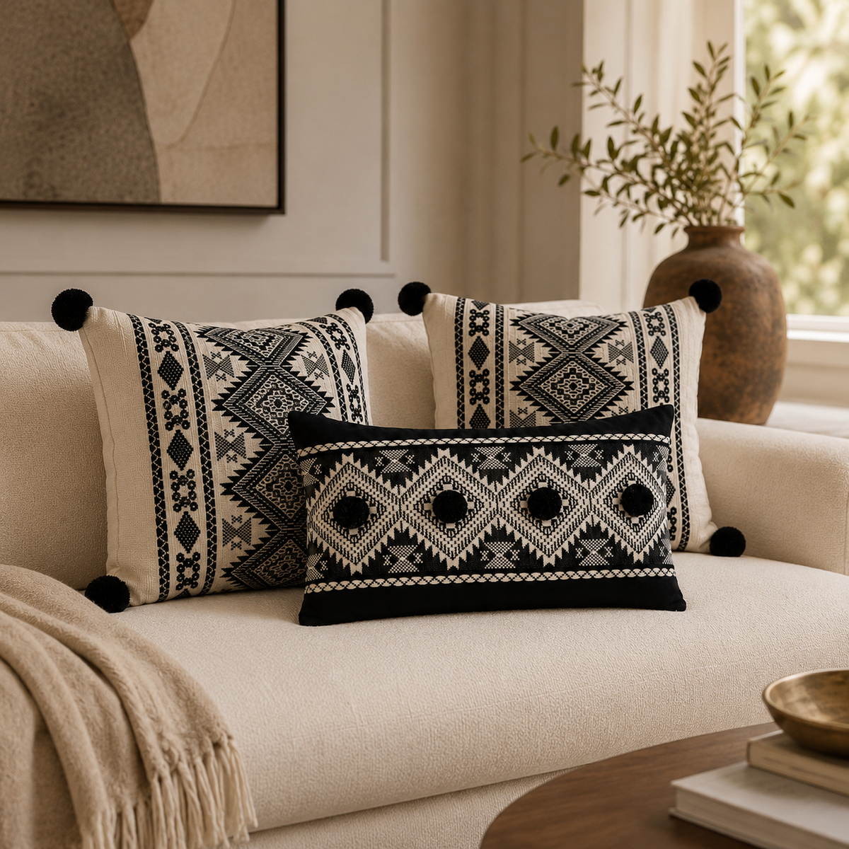 Black Aztec Coffee Table Styling Combo