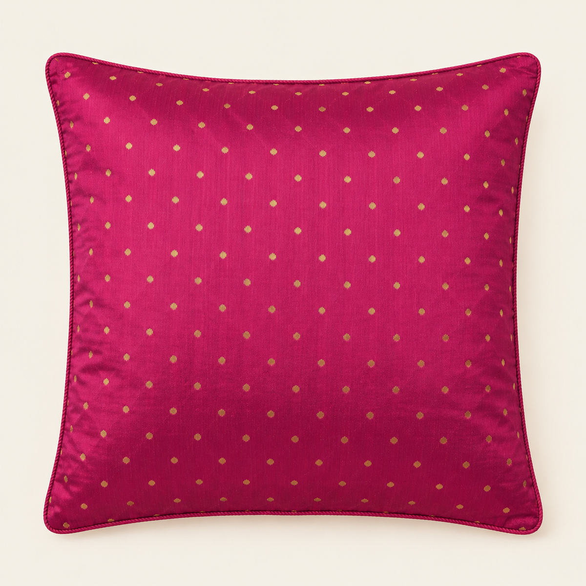 Gold Dot Cushion - Magenta Pink