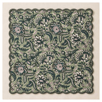 Floral Scalloped Cotton Napkins – Sage