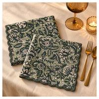 Spelt Shimmer Mats & Scalloped Napkins Set – Sage