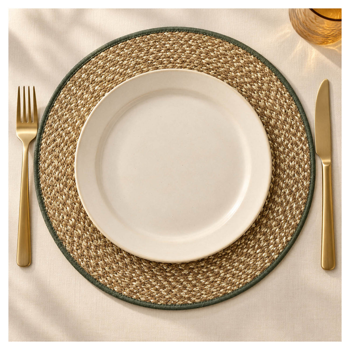 Spelt Shimmer Round Table Mats - Sage