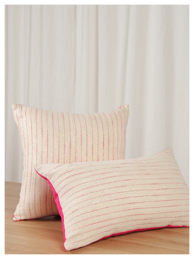 Soft Gold Lumbar Pillow with Pink Specks
