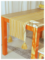 Mustard & Silver Striped Table Runner