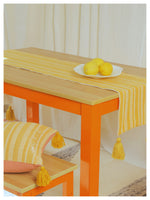 Mustard & Silver Striped Table Runner