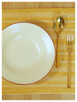Mustard & Silver Striped Table Mats