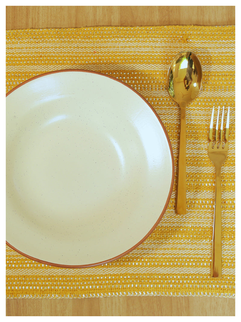 Mustard & Silver Striped Table Mats