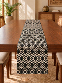 Nomad Table Runner – Black & Ivory