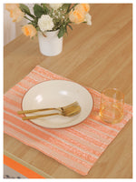 Peach & Silver Striped Table Mats