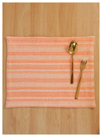 Peach & Silver Striped Table Mats