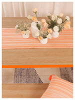 Peach & Silver Striped Table Runner