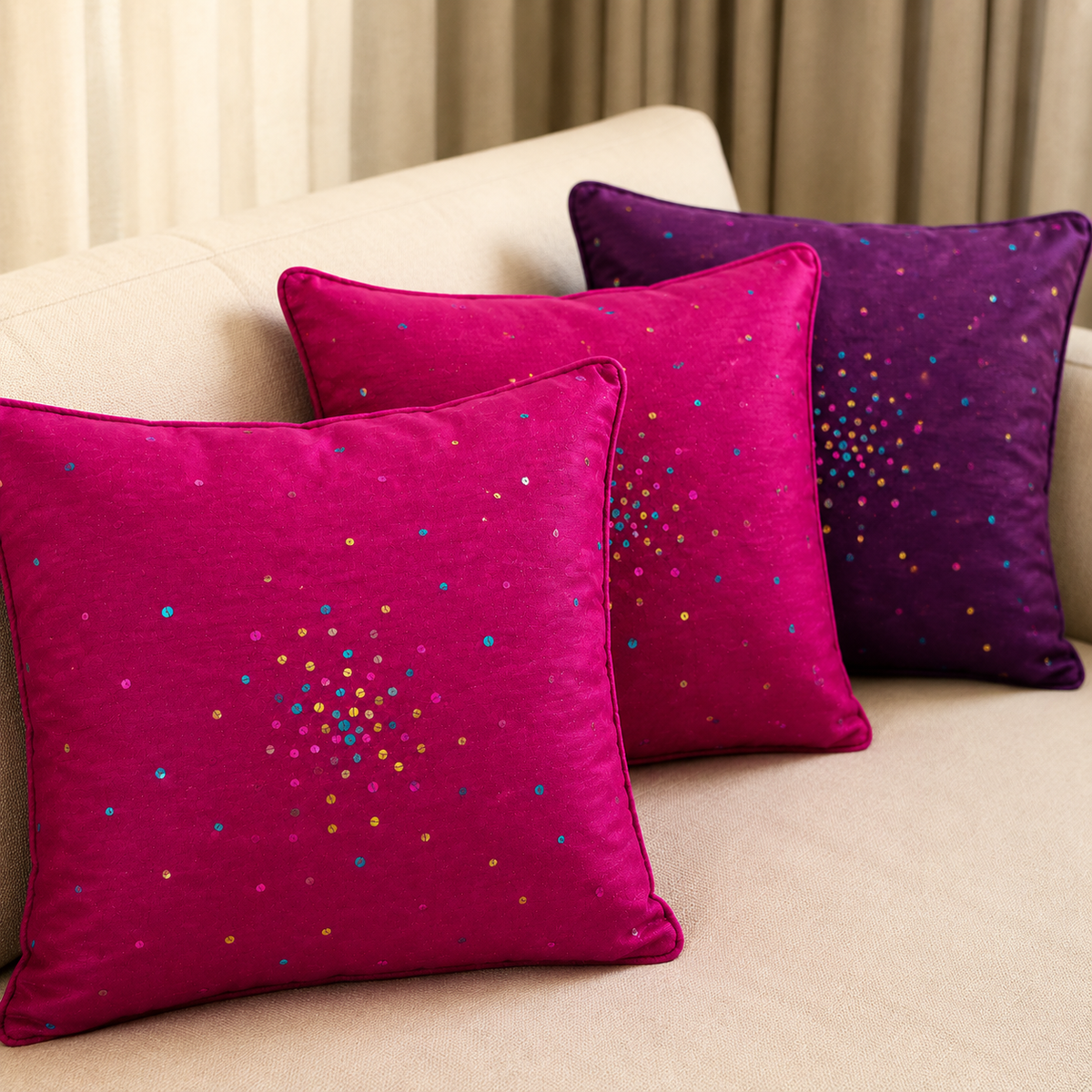 Sitaara Cushion Cover – Rani Pink