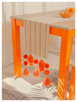 Tasseled Table Runner - Sunset Orange