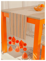 Tasseled Table Runner - Sunset Orange