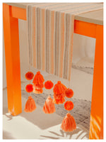 Tasseled Table Runner - Sunset Orange