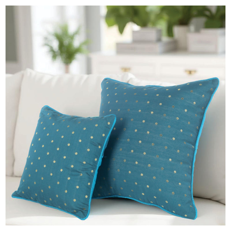 Gold Dot Cushion - Teal