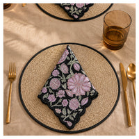 Spelt Shimmer Round Table Mats - Black