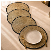 Spelt Shimmer Round Table Mats - Black