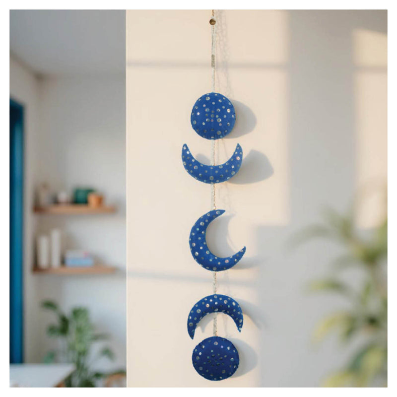 Moon Phase Wall Hanging - Blue