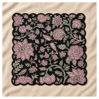 Floral Scalloped Cotton Napkins – Black