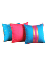 Festive Pink & Turquoise Cushions - Set of 3