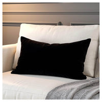 Velvet Lumbar Pillow - Black