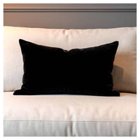 Velvet Lumbar Pillow - Black