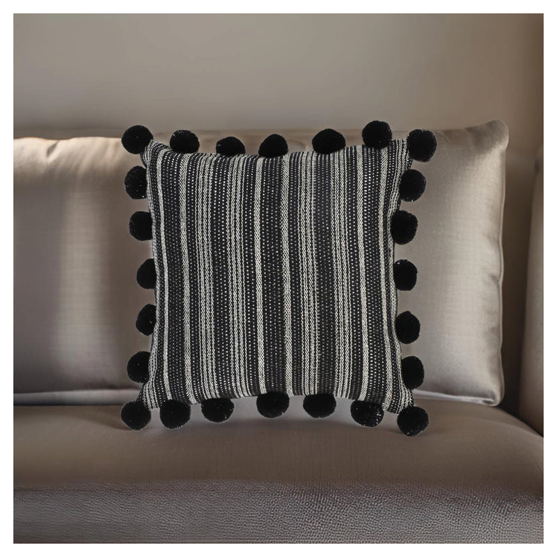 Midnight Pommed Cushion - Set of 2