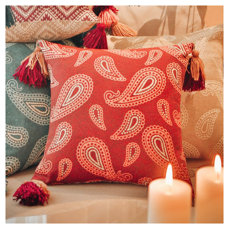 Paisley Jacquard  - Red - Set of 2