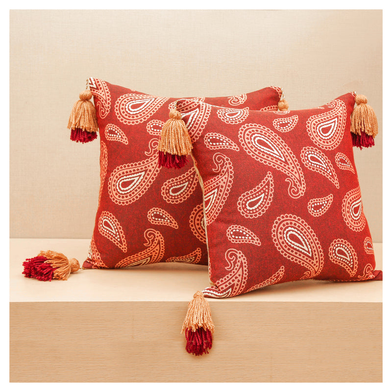 Paisley Jacquard  - Red - Set of 2