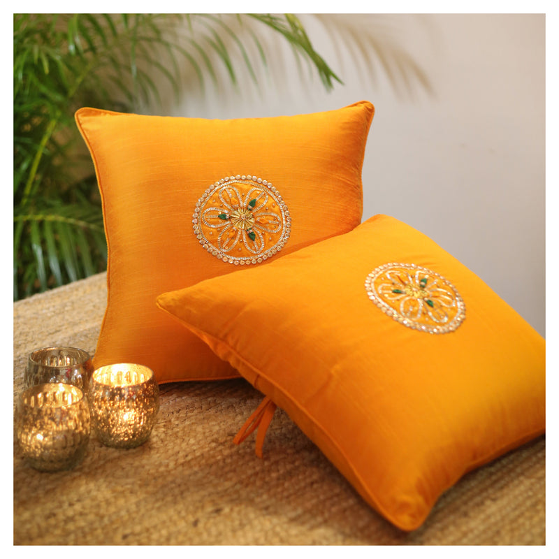 Gota Motif Cushion - Golden Yellow
