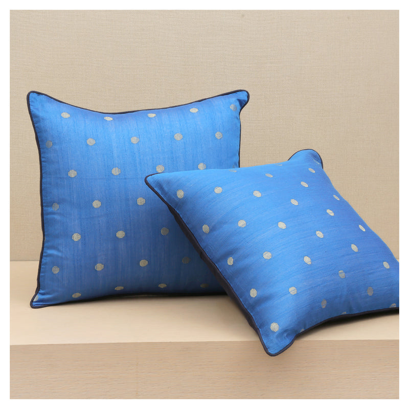 Diya Celebration Cushion - Blue