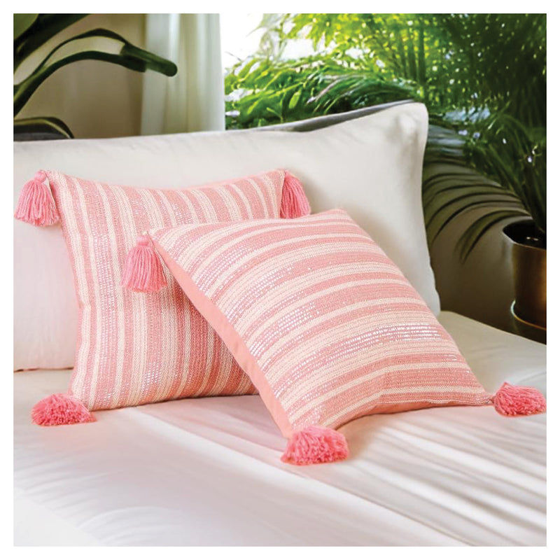 Sunlit Stripes Cushion - Dust Pink- Set of 2