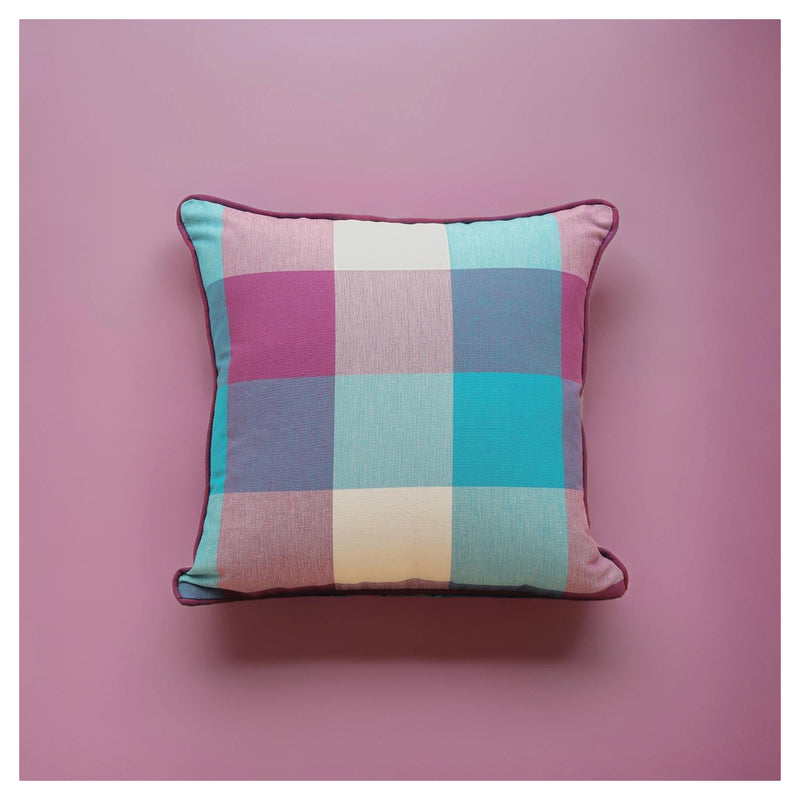 Big Checkered Autumn Cushion - Violet Bloom - Set of 2