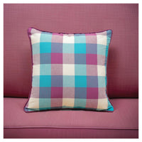 Medium Checkered Autumn Cushion - Violet Bloom - Set of 2