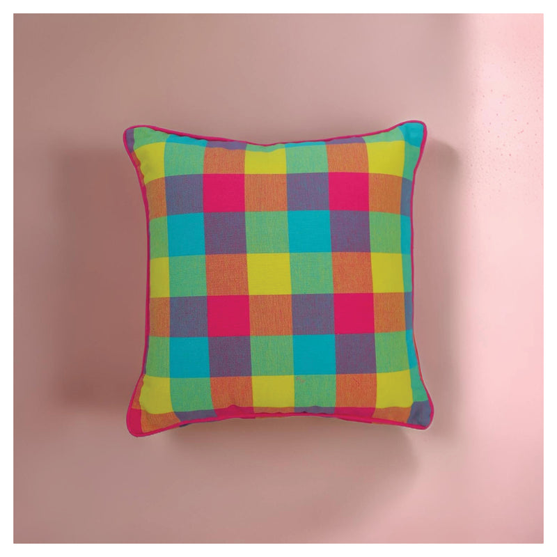 Medium Checkered Summer Cushion - Sorbet Pink - Set of 2