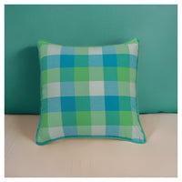 Medium Checkered Summer Cushion - Sea Green -Set of 2