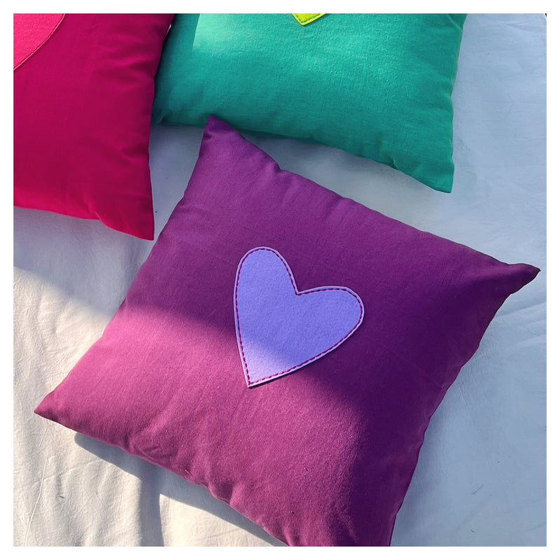 My Whole Heart Cushion - Purple