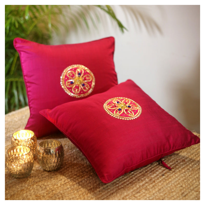 Gota Motif Cushion - Rich Magenta
